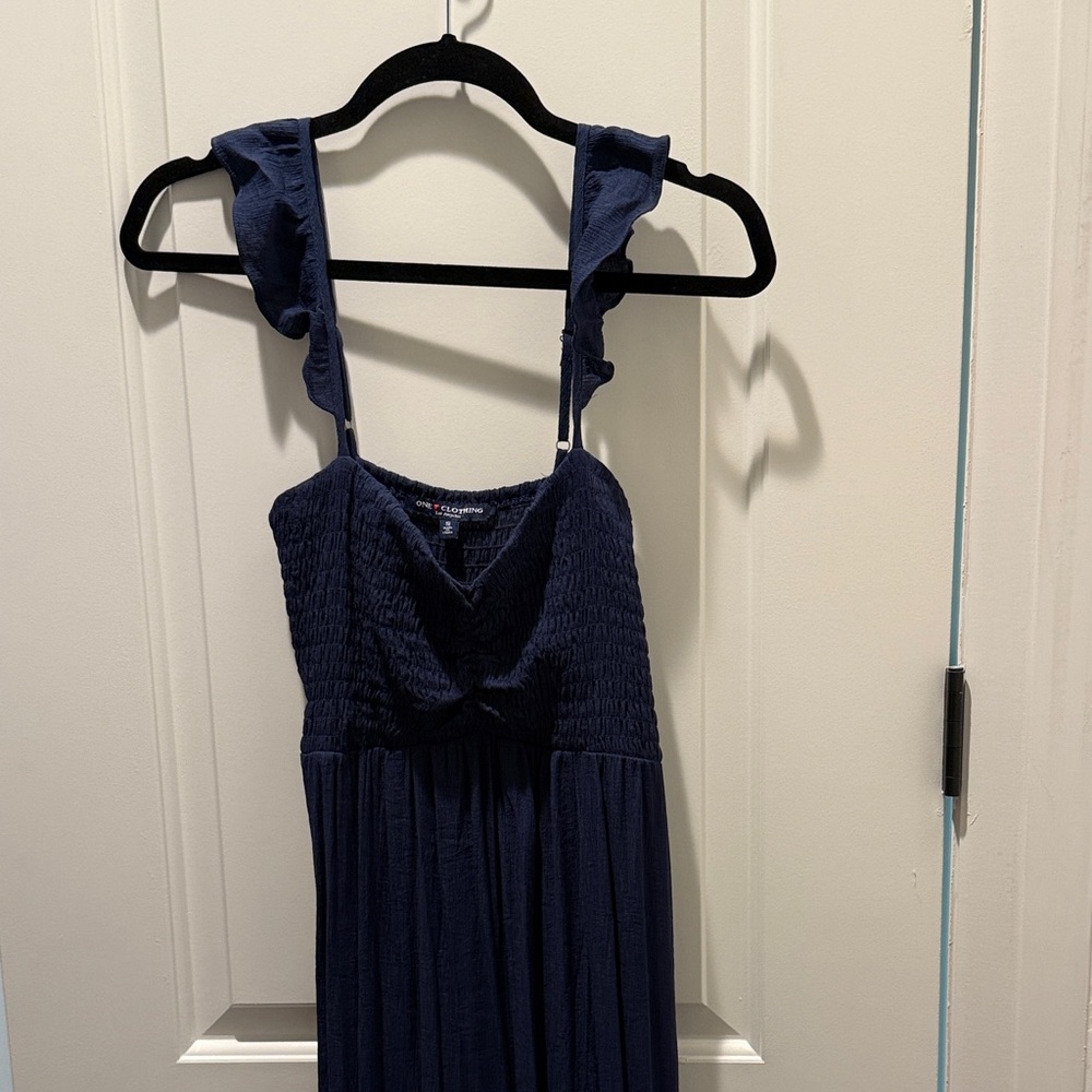 One Clothing Dark Blue Textured Sundress